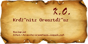 Kránitz Oresztész névjegykártya